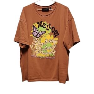 No Boundaries Tan Oversized T-Shirt Mellow Take It Easy Chill Out Relax
